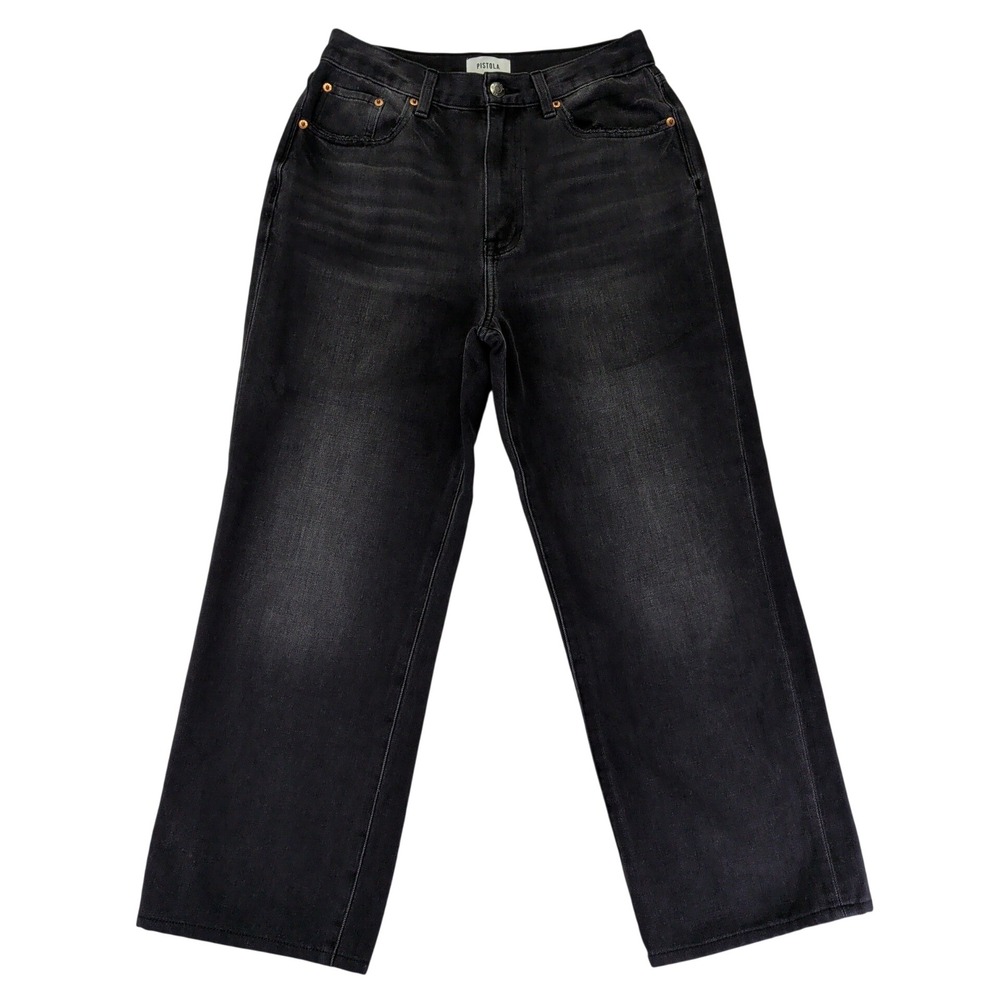 Pistola High Rise Wide Leg Jeans‎ Faded Black Denim P00016322MB Women's 28